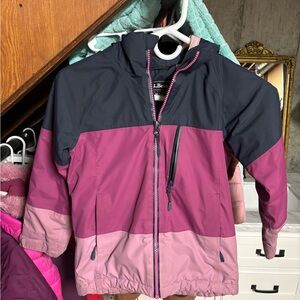 L.L. Bean Navy and Pink Quilted Jacket